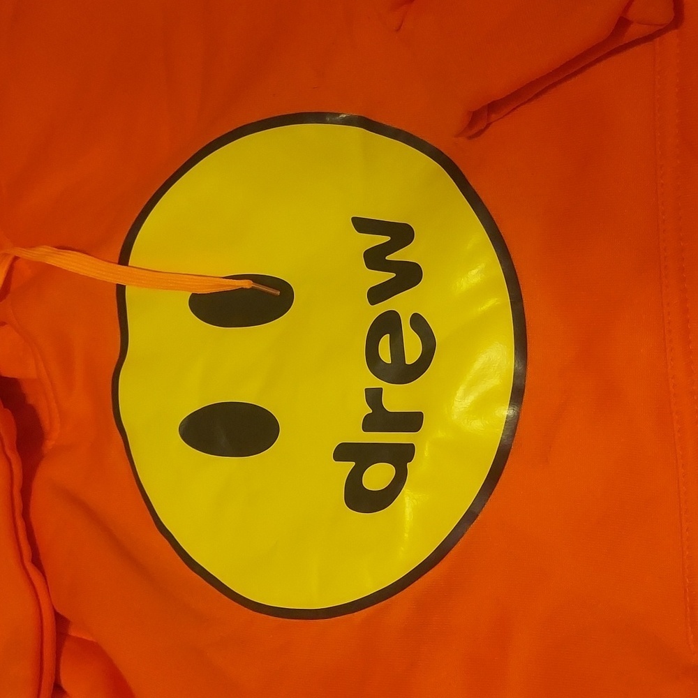 Summer fun! Bright orange smiley sweat shirt from drew